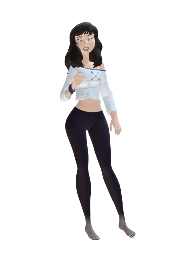 sara - Dramaticlighting-3D-modell, genererad av AI