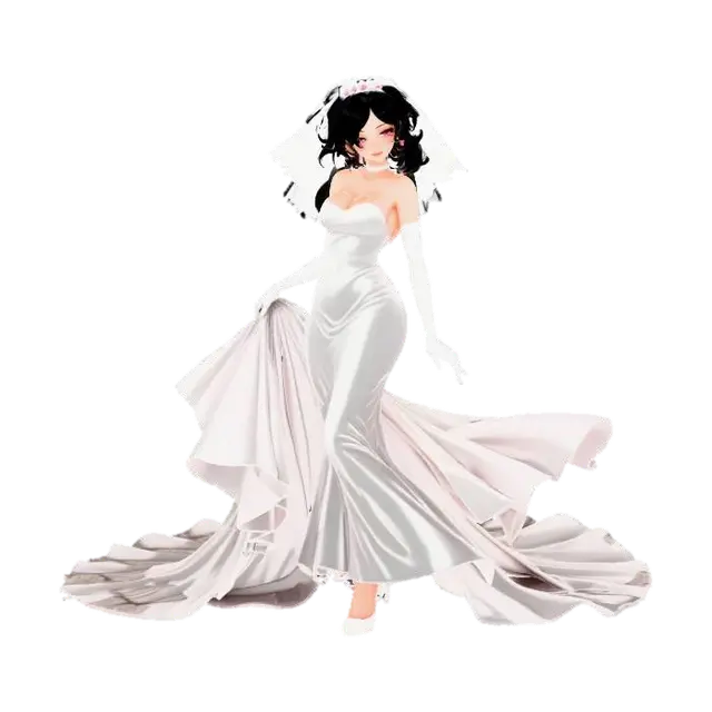 Ethereal Bride 3D model, vytvořený pomocí AI