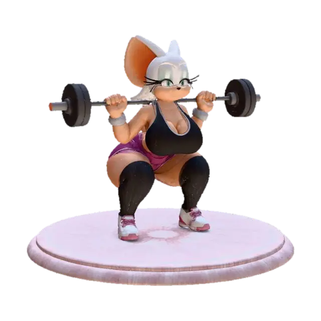 Weightlifting Bat in the Gym 3D model, vytvořený pomocí AI