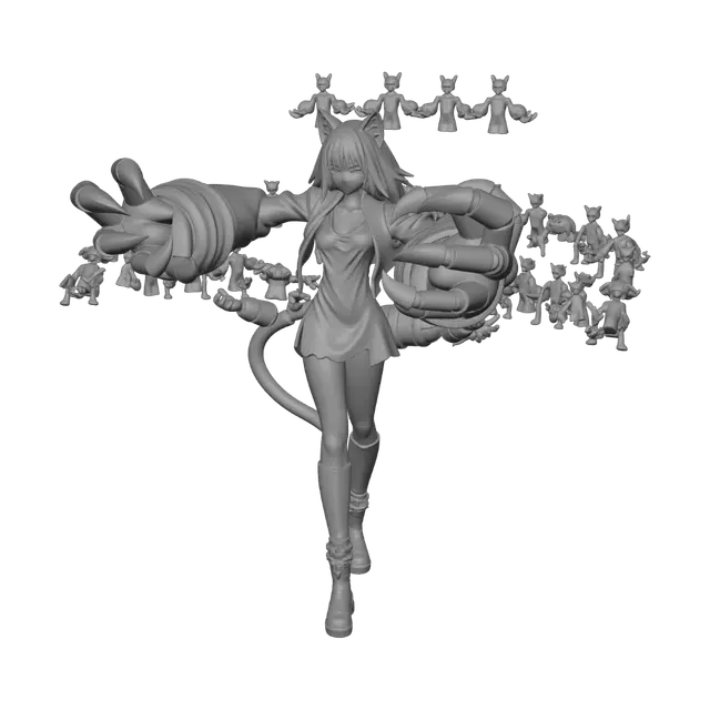 3D model for Shadowy Cat Warrior