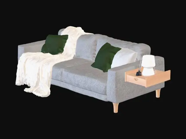 3D model for Neutral Living Room with Woven Pendant