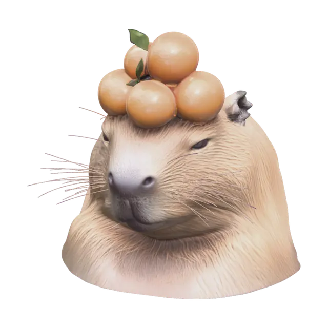 Low-Poly Capybara With Orange On Head 3D model, vytvořený pomocí AI