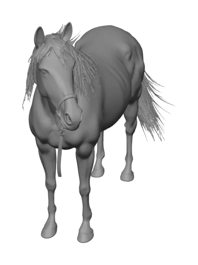 3D model for Solitary Brown Horse