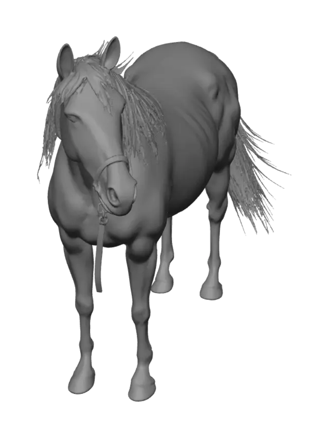 3D model for Solitary Brown Horse