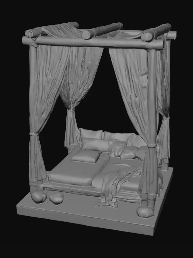 3D model for Rustic Canopy Bed