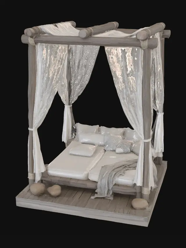 3D model for Rustic Canopy Bed