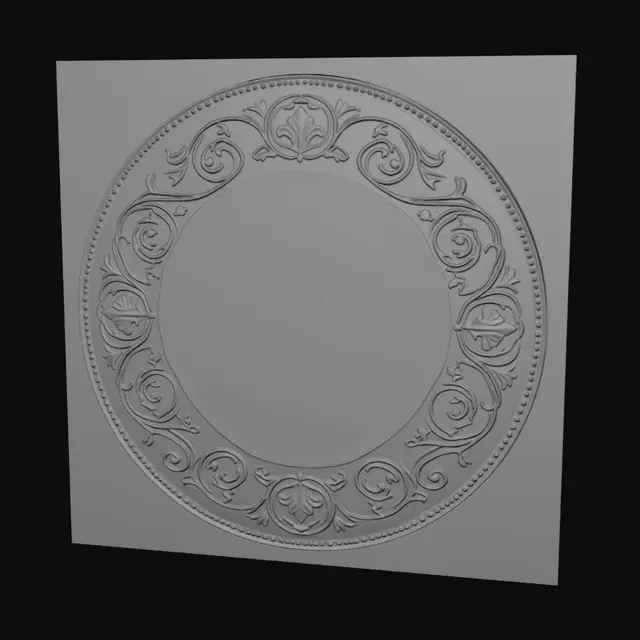 3D model for Ornate Gold Plate Border
