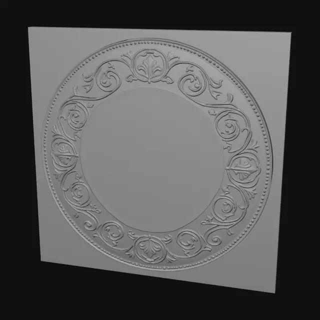 3D model for Ornate Gold Plate Border