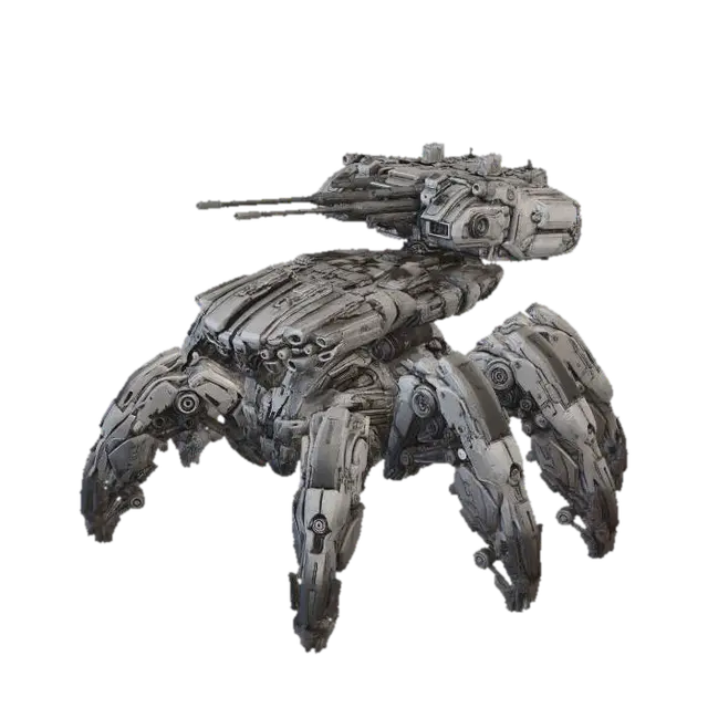 Desert Arachnid Warwalker 3D model, vytvořený pomocí AI