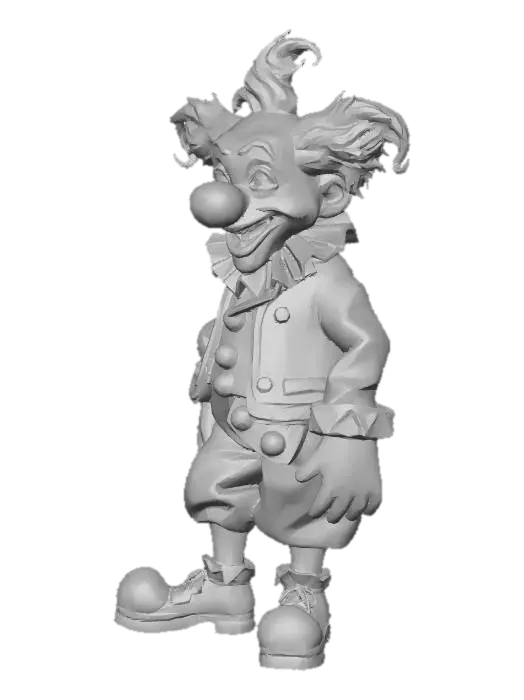 3D model for Ein psychedelischen clown , im hintergrund ein riesenrad. HOHE AUFLÖSUNG. Viele Farben, detailiert