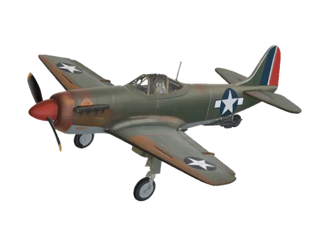 Ultra realistic RC warbird airplane for AAA games, miniature WWII fighter… 3D model, vytvořený pomocí AI