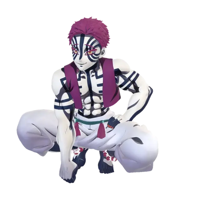Striped Warrior - Kimetsunoyaiba 3D model, vytvořený pomocí AI