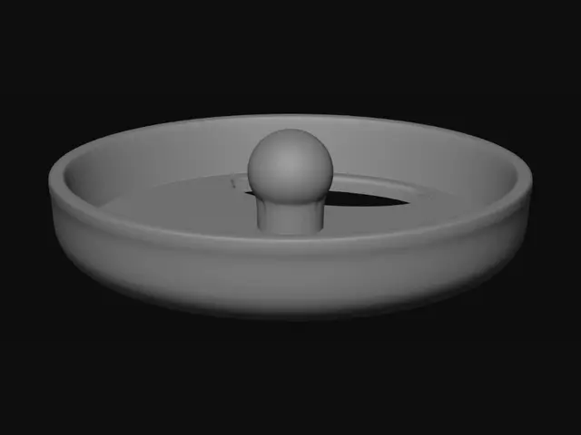 3D model for Perforated round disc with knurled center knob
