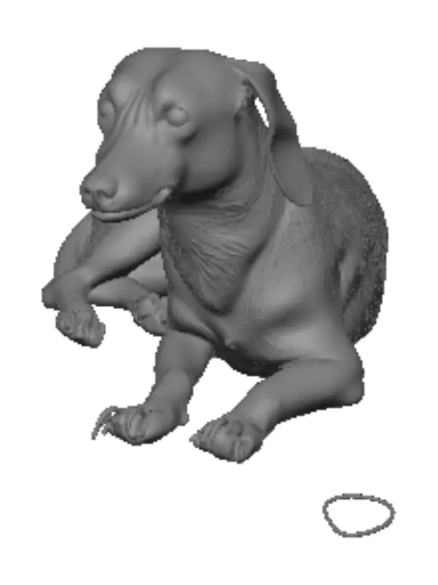 3D model for Big-Eyed Dachshund on Tile