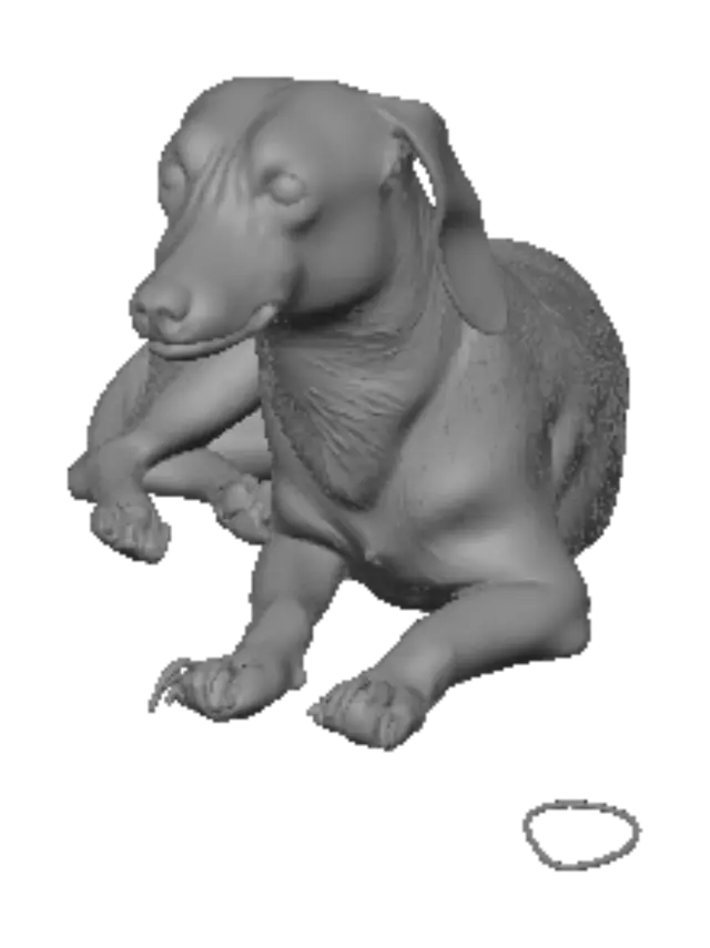 3D model for Big-Eyed Dachshund on Tile