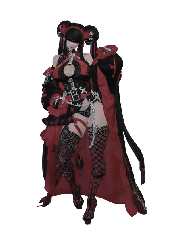 3D model for Crimson Chains in Velvet Shadows