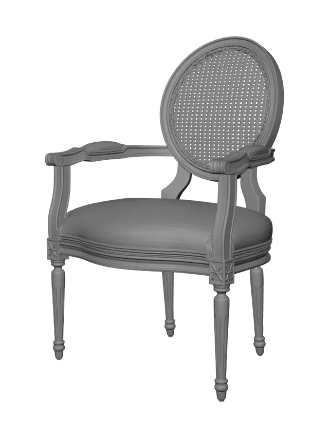 3D model for Cane-back Armchair