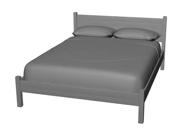 3D model for Minimalist Wooden Platform Bed