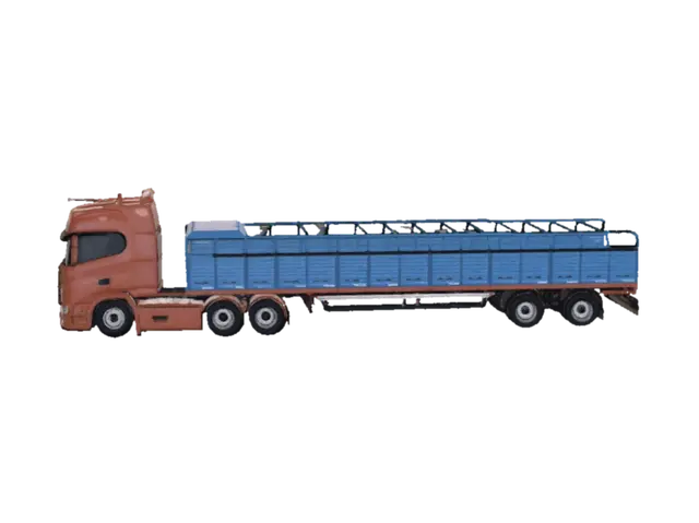 Modèle 3D Orange Hauler by the Mountain Range, généré par IA