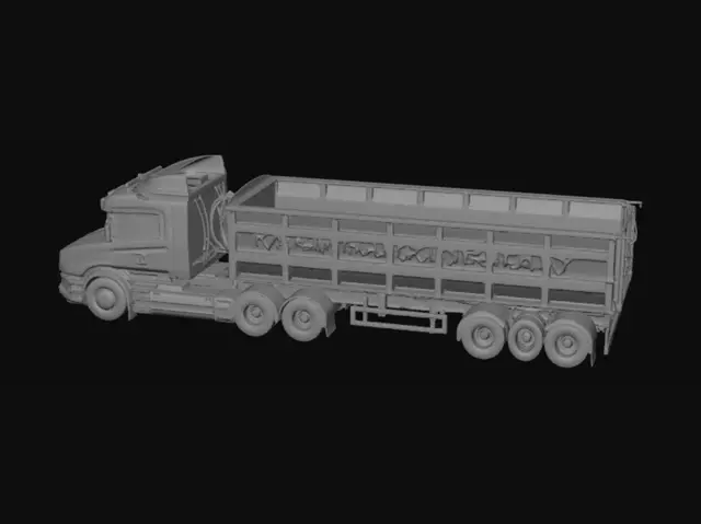 3D model for TomaseLlo Red Dump Trailers on the Highway