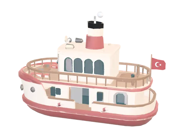 istanbul vapur - Smallcraft 3D model, vytvořený pomocí AI