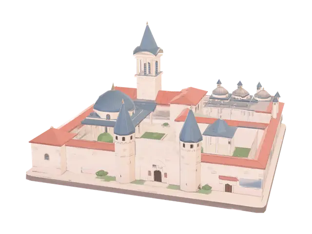 Topkapi Palace Istanbul - Stylized - Courtyard 3D model, vytvořený pomocí AI