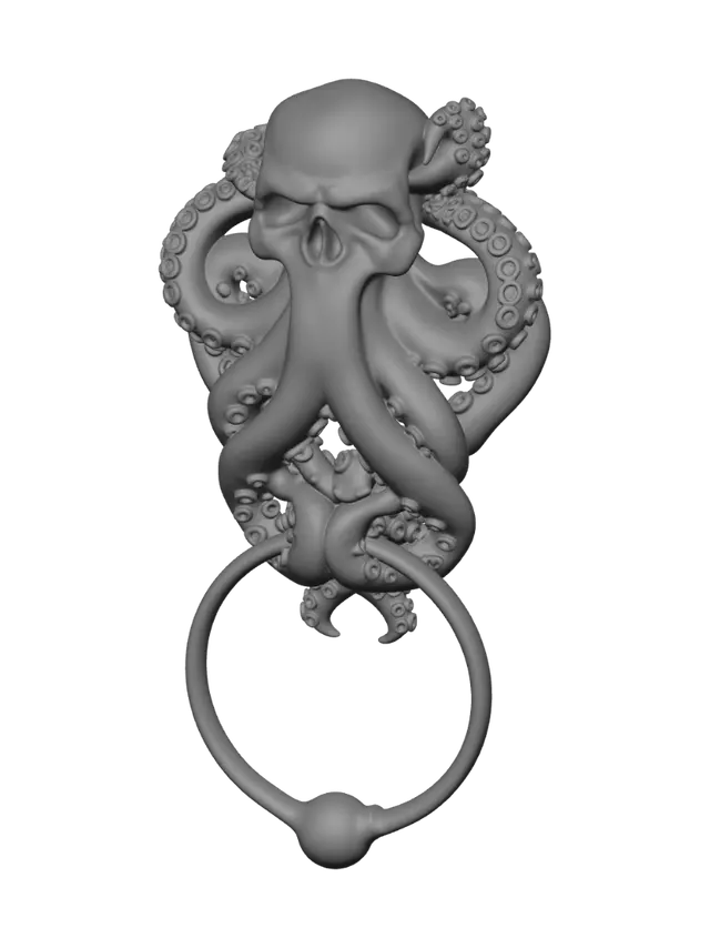 3D model for Kraken Skull Door Knocker