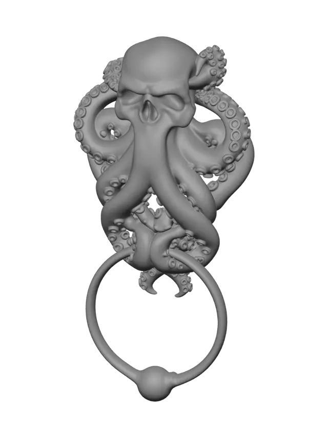 3D model for Kraken Skull Door Knocker