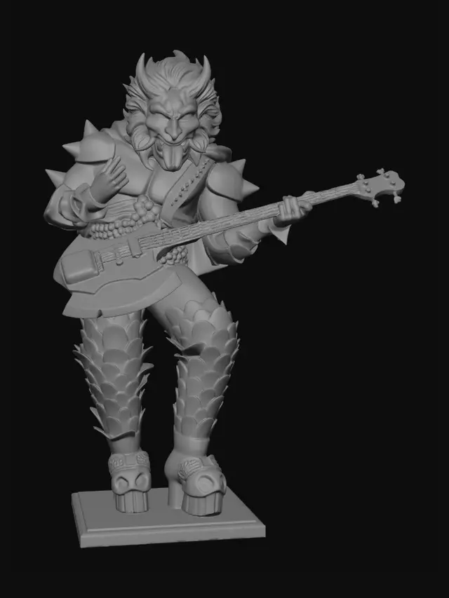 3D model for standing guitar player