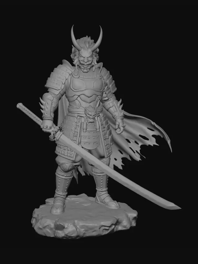 3D model for Crimson Oni Samurai