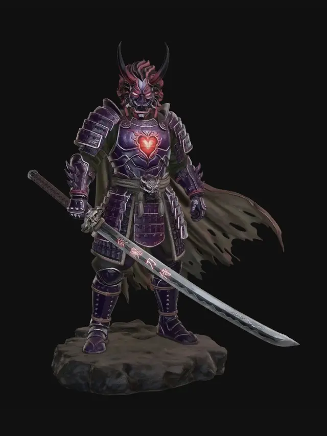 3D model for Crimson Oni Samurai