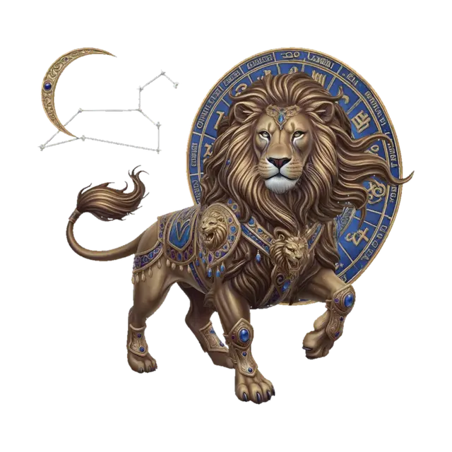 Lion of the Zodiac - Constellation 3D model, vytvořený pomocí AI
