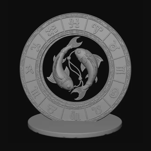 3D model for Koi Zodiac Circle