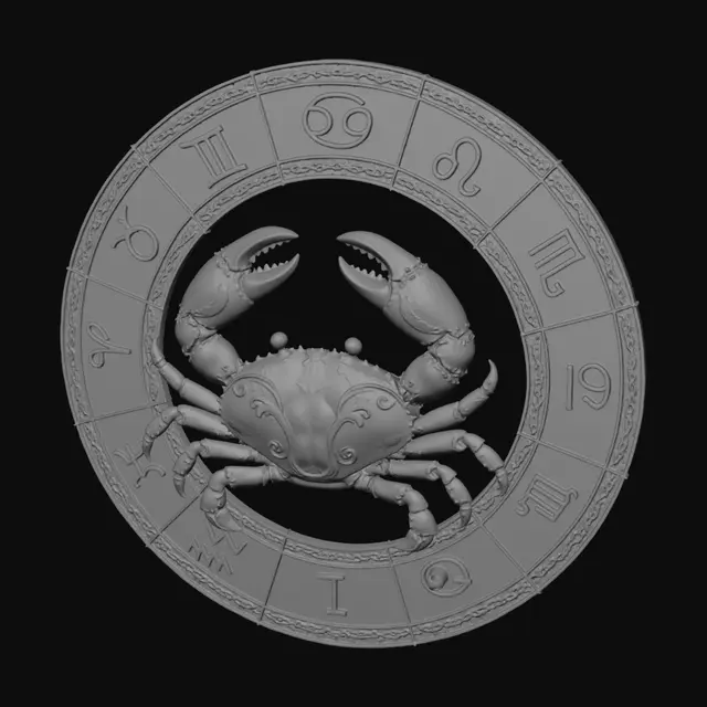 3D model for Golden Crab in the Zodiac Wheel