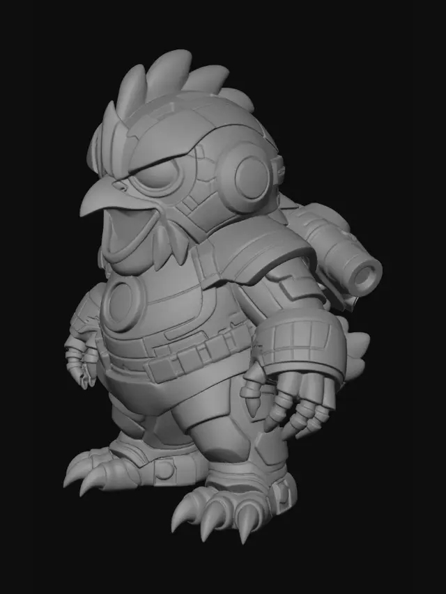 3D model for Crimson Mech Rooster