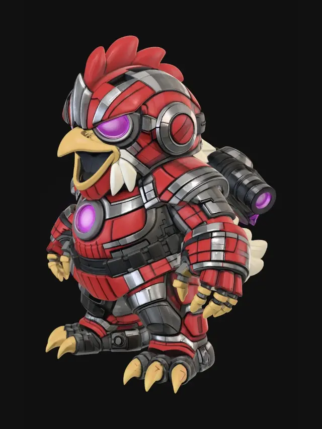 3D model for Crimson Mech Rooster