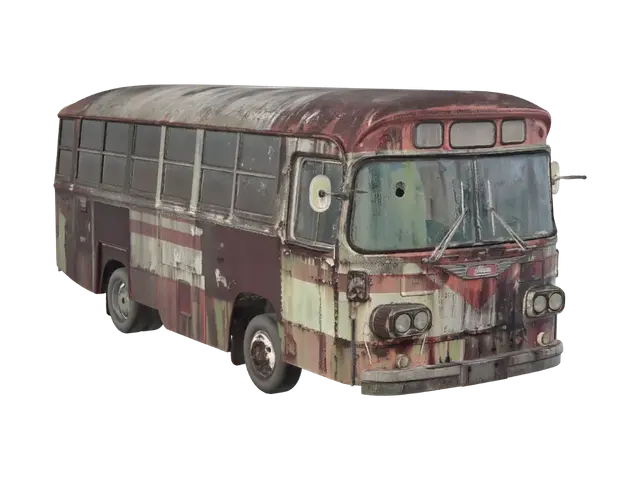 3D model for Abandoned Rusty Bus in the Forest