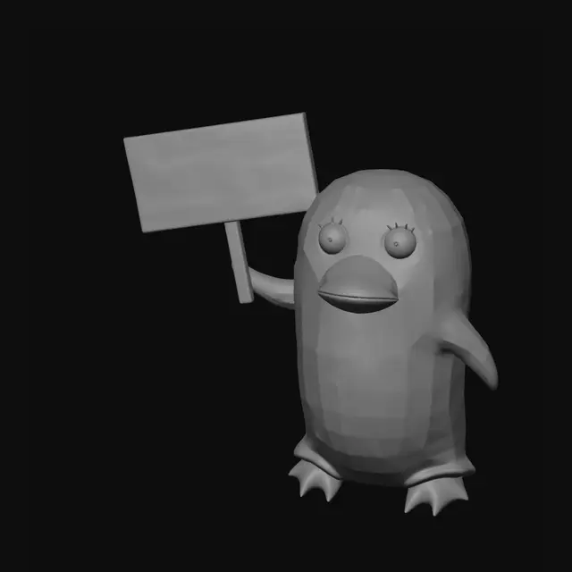 3D model for Penguin with 0/10 sign