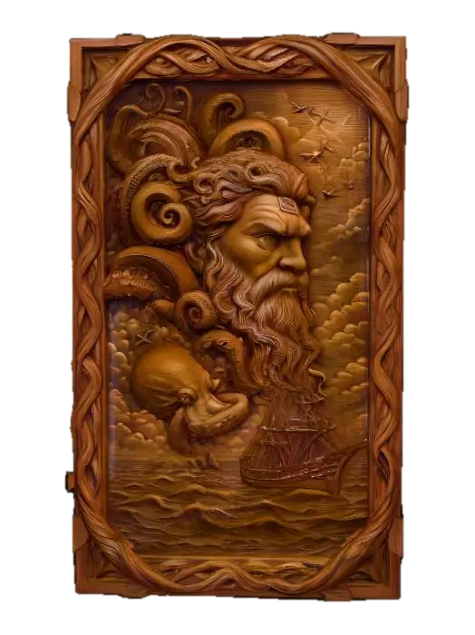 3D model for Poseidon carving