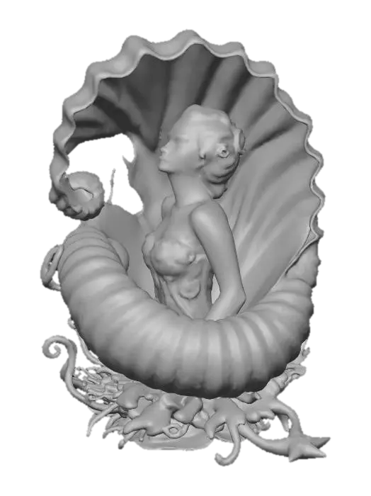 3D model for mermaid in shell