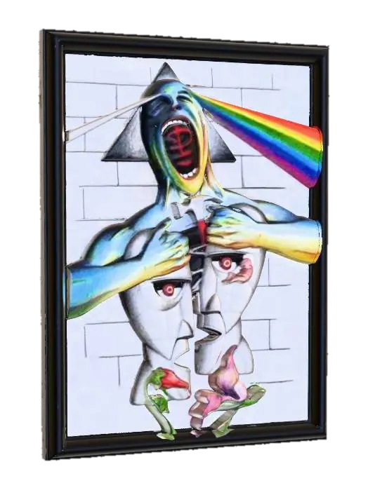 pink floyd 4 - Album 3D model, vytvořený pomocí AI