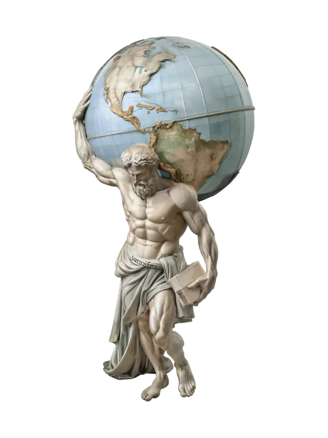 Atlas Carrying the World 3D model, vytvořený pomocí AI