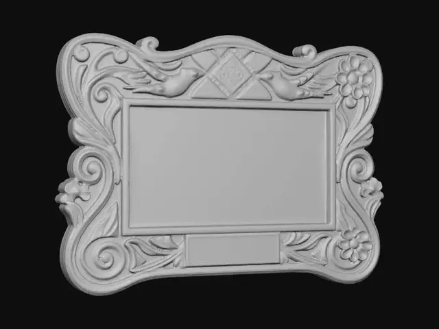 3D model for Ornate Floral Carved Frame with Birds