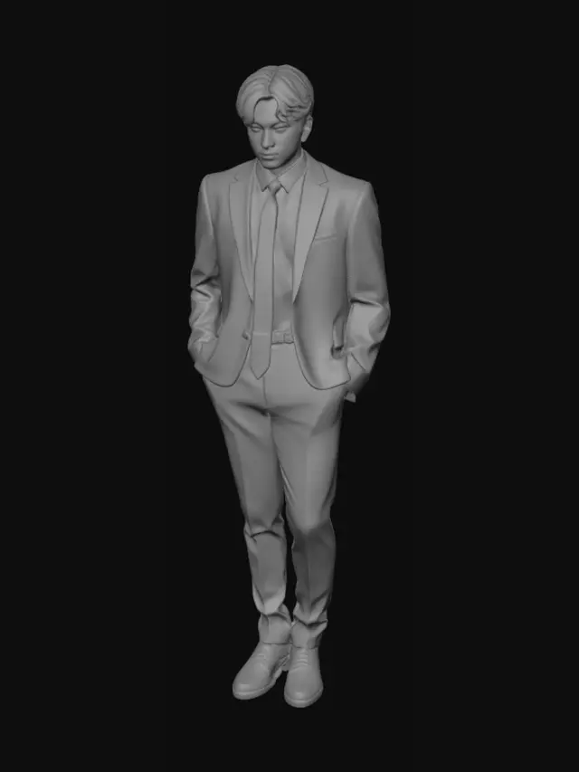 3D model for Formal Black Suit Portrait