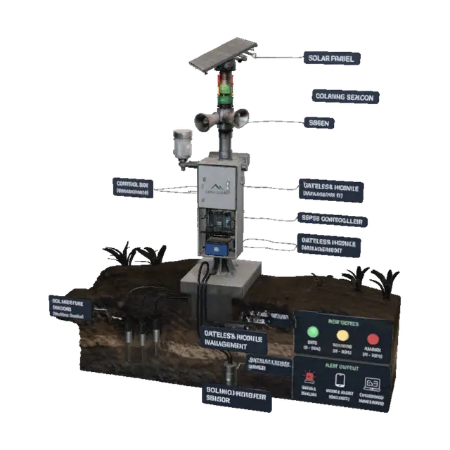3D model for LAND-GUARD Landslide Early Warning System Diagram