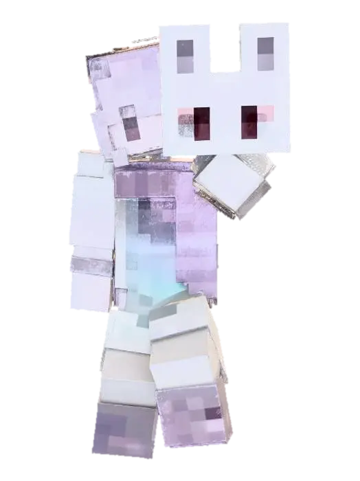 Bunny Mask Minecraft Character - Lubyonly 3D model, vytvořený pomocí AI