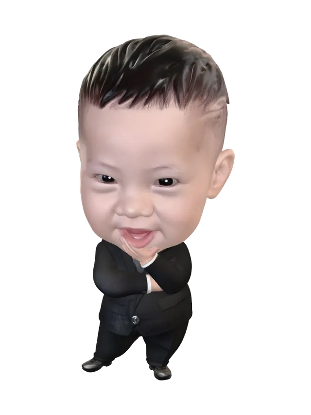 Tiny CEO 3D model, vytvořený pomocí AI