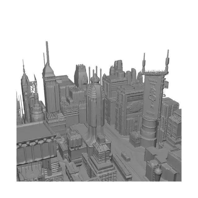 3D model for 사이버 펑크 세계관의 총게임의 아주 넓고, 건축물이 많은 정교한 맵