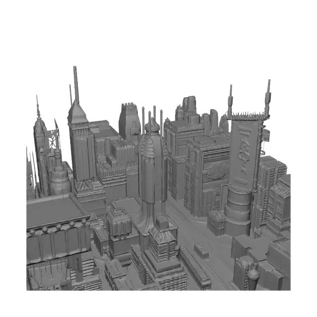 3D model for 사이버 펑크 세계관의 총게임의 아주 넓고, 건축물이 많은 정교한 맵