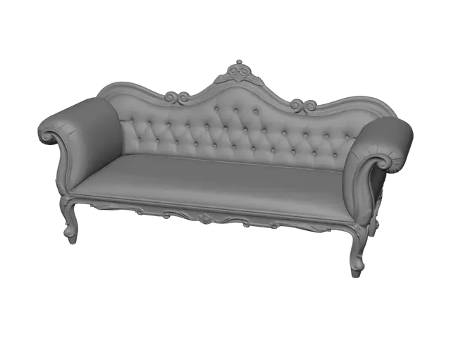 3D model for Regal Silver Tufted Sofa